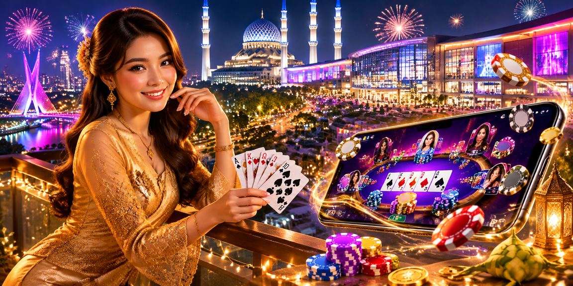 Permainan kad Teen Patti dengan kostum kebaya Selangor menggambarkan slot bertema budaya